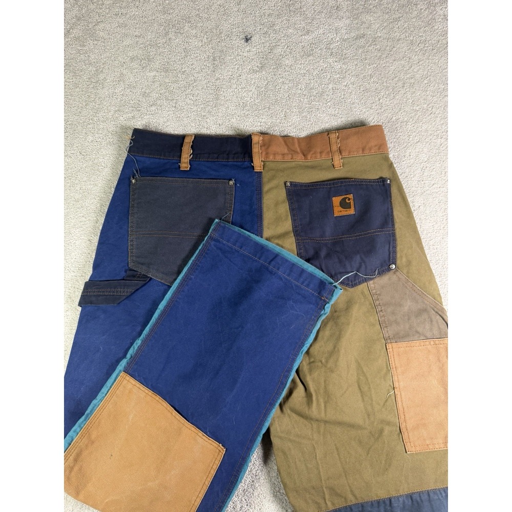 Carhartt Reworked Patchwork Double Knee Carpenter Pants Men's 34x30* Multicolor